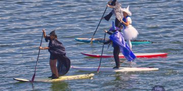 Witches Paddle Parade on Town Cove in Orleans Cape Cod