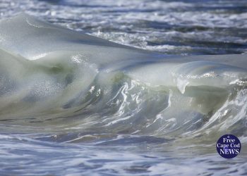 Slushy Frozen Waves On Cape Cod Beach